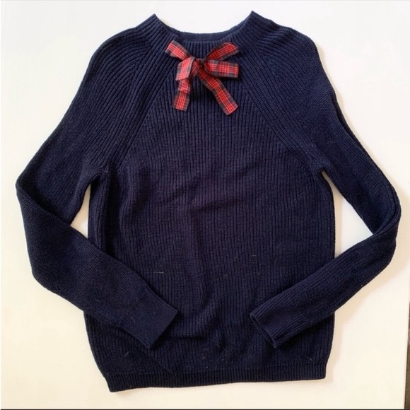 J.Crew Navy Blue Knit Bow Tie Sweater - Picture 9 of 13